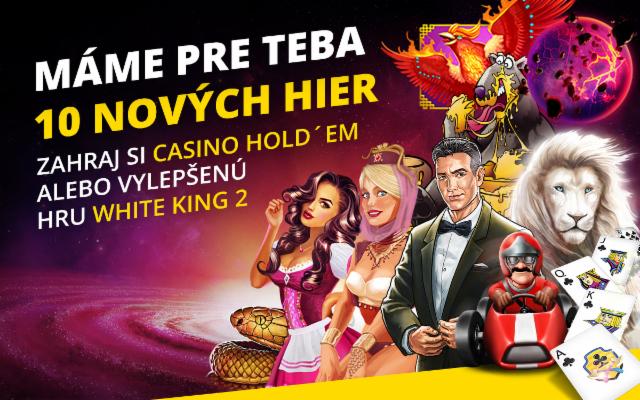 V Casine máme nové hry! Vyskúšaj poker alebo White King 2!