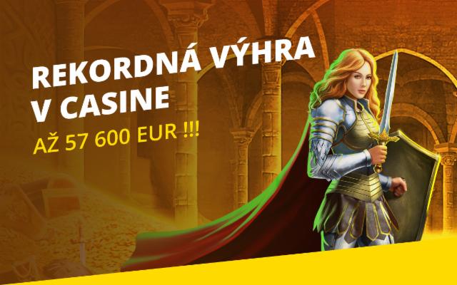 V Casine padla rekordná výhra 57 600 Eur!