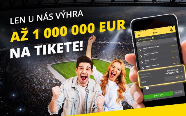Len u nás môžeš vyhrať až 1 000 000 Eur!