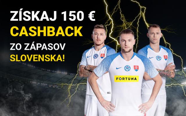 Získaj až 150 € cashback zo zápasov Slovenska!