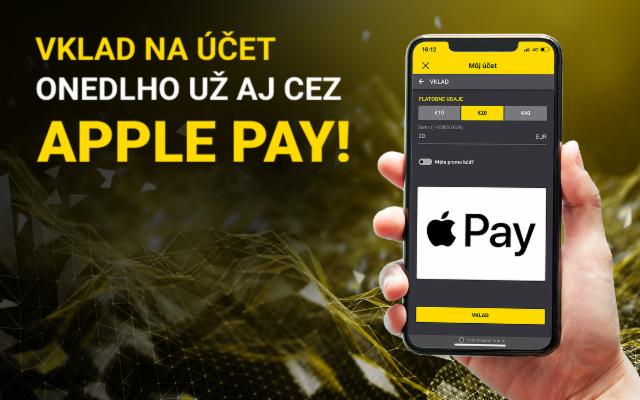 Spúšťame nový spôsob dobíjania hráčskeho konta - Apple Pay!