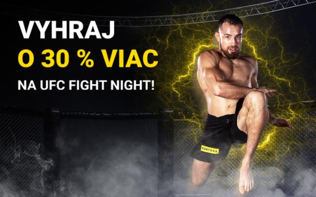 Stav si na UFC Fight Night a vyhraj o 30 % viac!