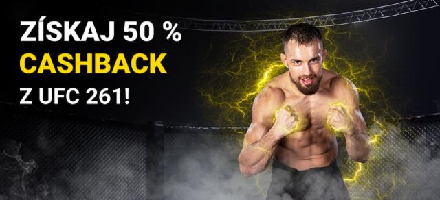 Stav si na turnaj UFC 261 a získaj 50 % cashback!