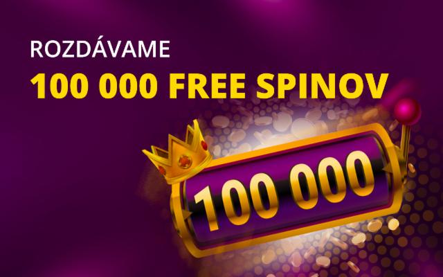Rozdávame 100 000 Free spinov!