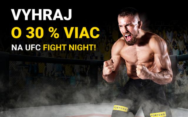 Stav si na UFC Fight Night a vyhraj o 30 % viac!