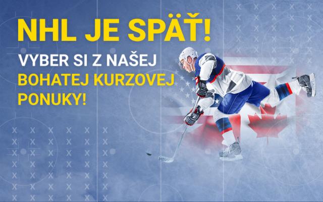NHL je späť! Vyber si z našej bohatej kurzovej ponuky!