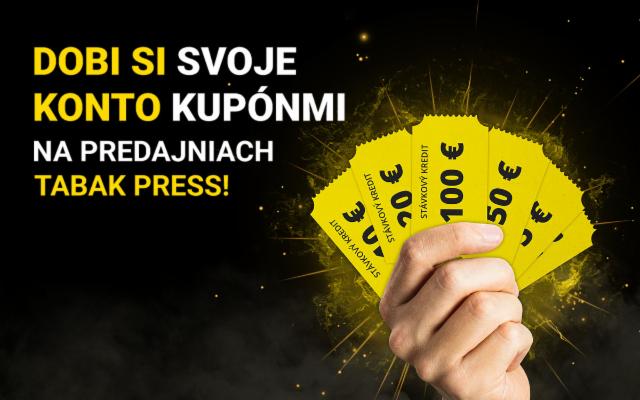Dobi si svoje hráčske konto kupónmi na prevádzkach Tabak Press!
