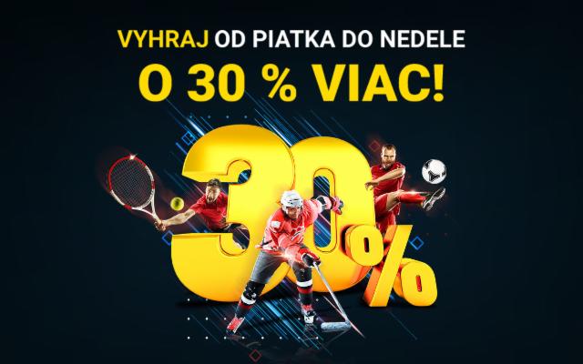 Stav si od piatka do nedele a vyhraj o 30 % viac!