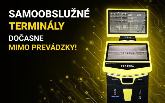 Samoobslužné terminály dočasne mimo prevádzky!