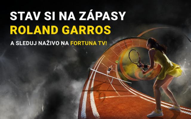 Stav si na Roland Garros a sleduj zápasy naživo na Fortuna TV!