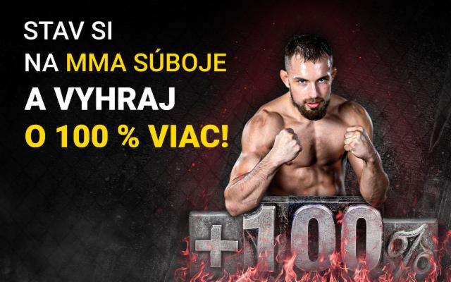 Stav si na MMA súboje a vyhraj až o 100 % viac!