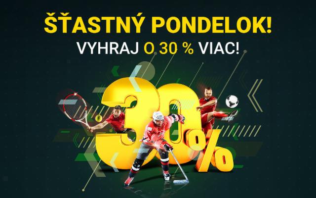 Vyhraj dnes o&nbsp;30&nbsp;%&nbsp;viac!