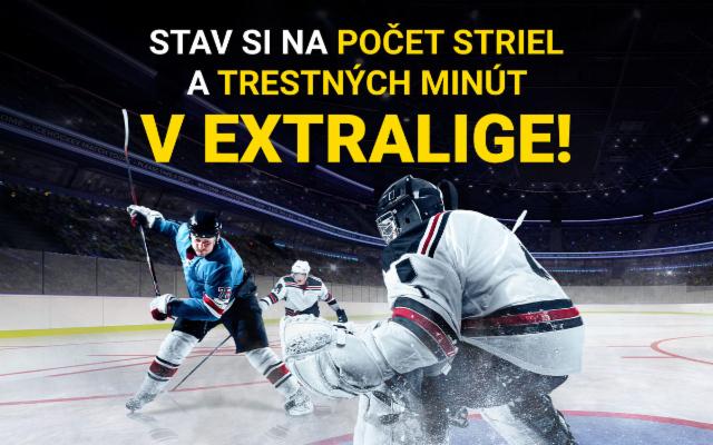 Stav si exkluzívne len vo Fortune na počet striel a trestných minút v extralige!
