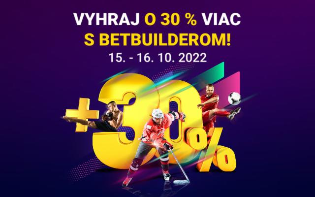 Vyhraj počas víkendu s Betbuilderom o 30 % viac!