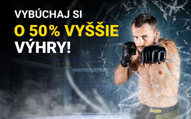 Vychutnaj si svetové MMA i box a vyhraj o 50 % viac!
