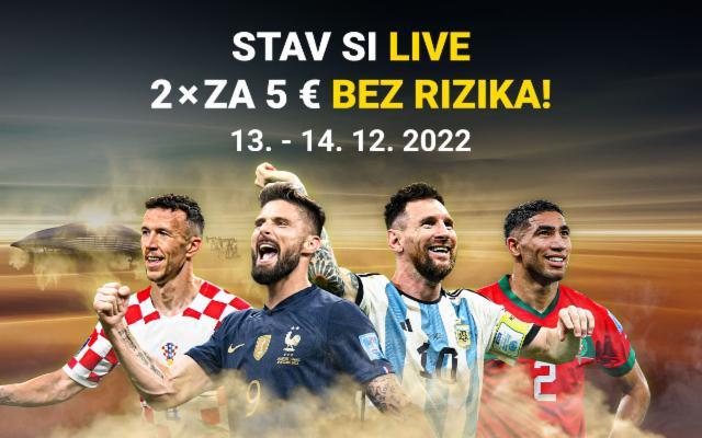  Stav si na semifinále MS LIVE bez rizika!