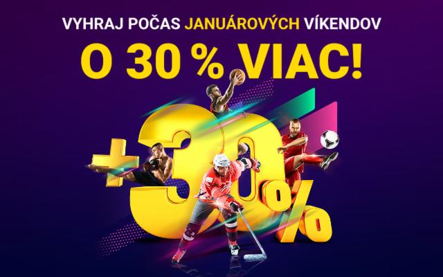 Vyhraj v pobočkách počas januárových víkendov o 30 % viac!