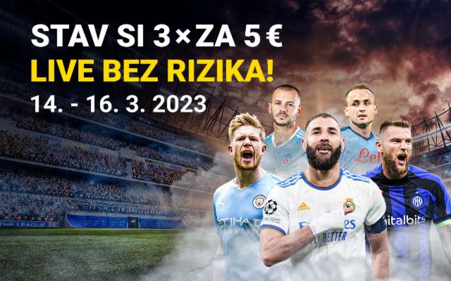 Stav si na pohárové odvety LIVE bez rizika!