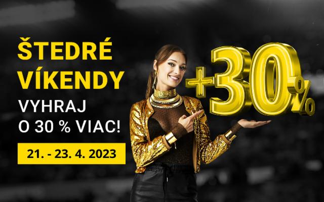 Vyhraj počas Štedrých víkendov s Fortunou až o 30 % viac!