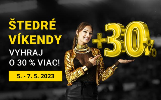 Vyhraj počas Štedrých víkendov s&nbsp;Fortunou až&nbsp;o&nbsp;30&nbsp;% viac!