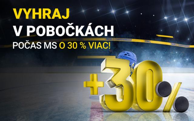 Vyhraj v&nbsp;pobočkách počas hokejového šampionátu o&nbsp;30&nbsp;% viac!