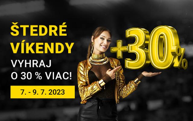 Vyhraj počas Štedrých víkendov s Fortunou až o 30 % viac!