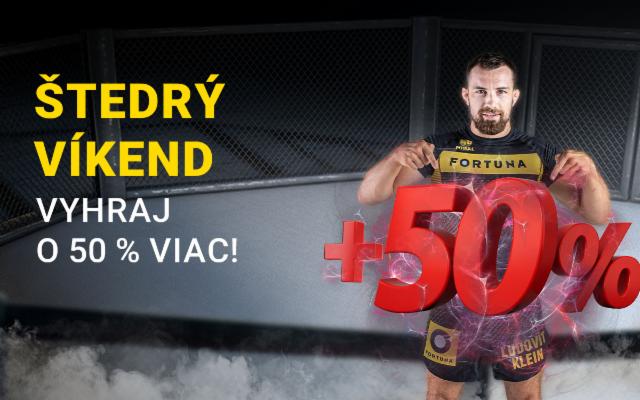 Vyhraj počas Štedrého víkendu s Fortunou až o 50 % viac!