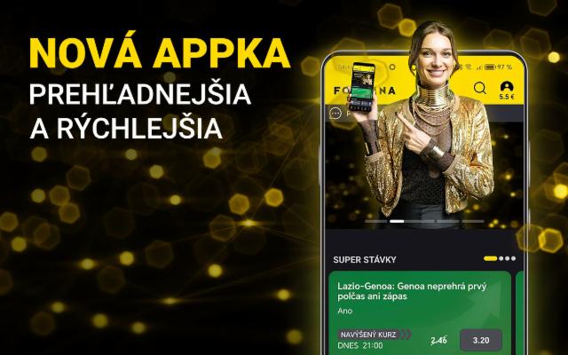 Vylepšili sme appku! Pohodlnejšie stávkovanie máš na dosah ruky!