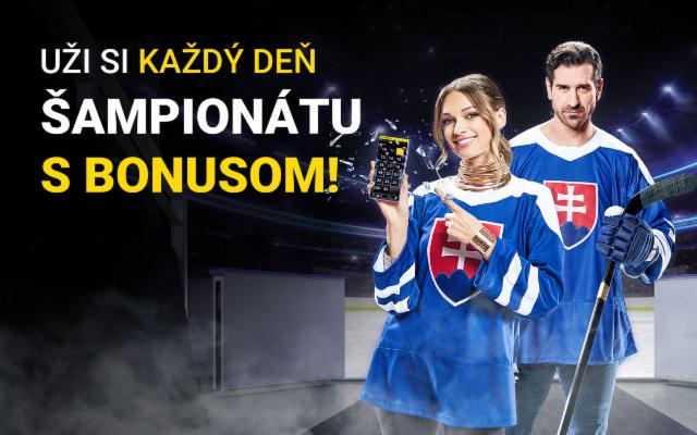 Uži si hokejový šampionát s bonusom na každý deň!