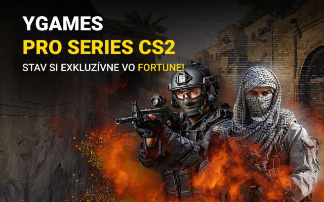 Stav si na YGames PRO Series CS2 a sleduj zápasy exkluzívne vo Fortune!