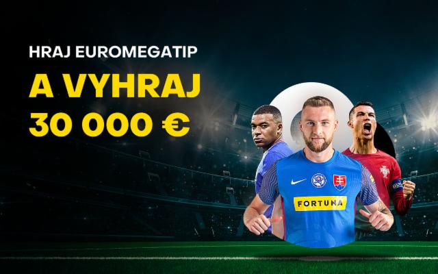 Tipuj výsledky šampionátu a vyhraj 30 000 eur s EUROMEGATIPOM!