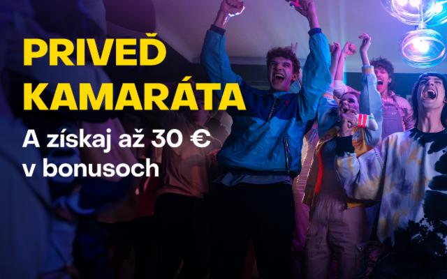 Priveď do Fortuny svojho kamaráta a získaj až 30 eur v bonusoch!