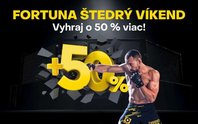 Vyhraj počas Štedrého víkendu s Fortunou až o 50 % viac!