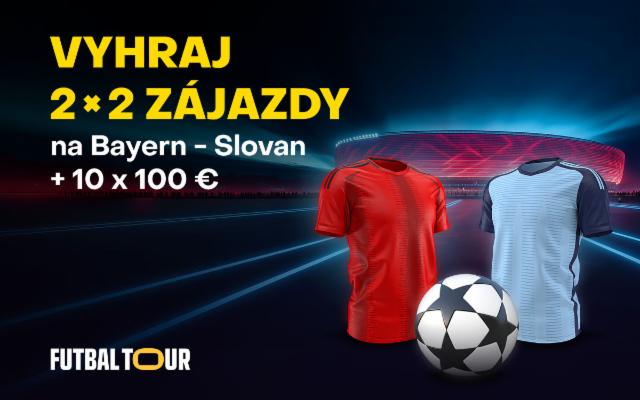 Stav si na futbal a hraj o 2 x 2 zájazdy na zápas Bayern - Slovan + 10 x 100 eur!