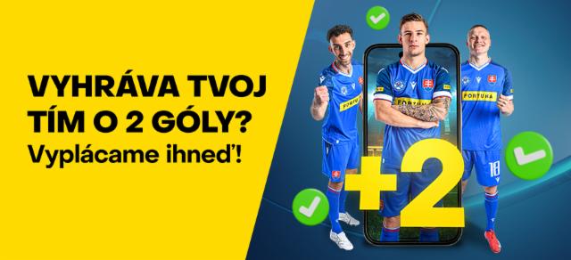 Vedie tvoj tím o 2 góly? Výhru máš okamžite!