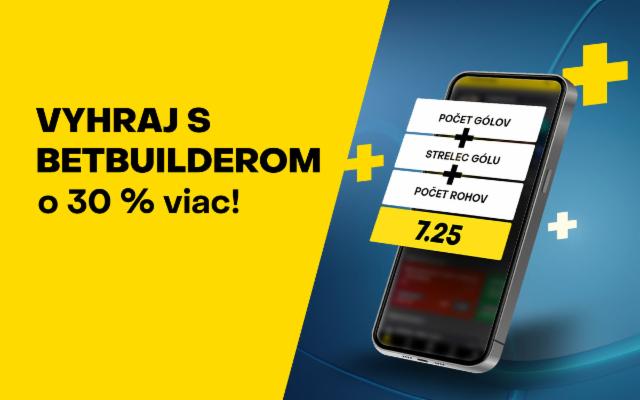 Vyhraj s Betbuilderom o 30 % viac!
