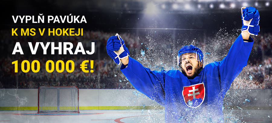 Vyplň pavúka k MS v hokeji a vyhraj 100 000 €!